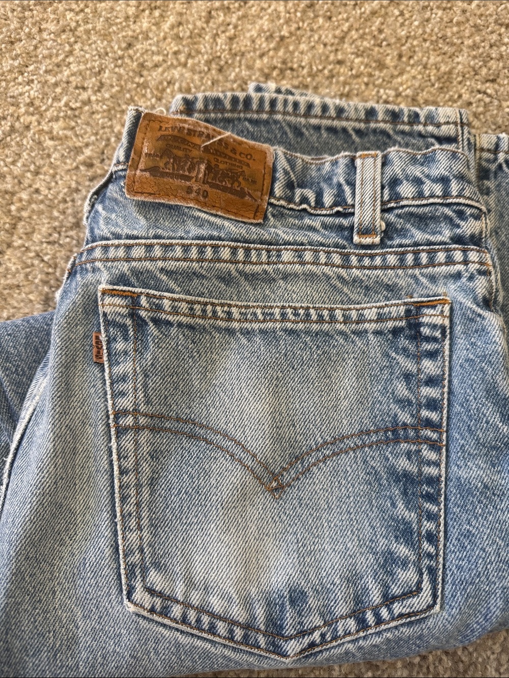Vintage 90s Levi’s 540 Orange Tab Relaxed Fit Jeans 34x30 100% Cotton